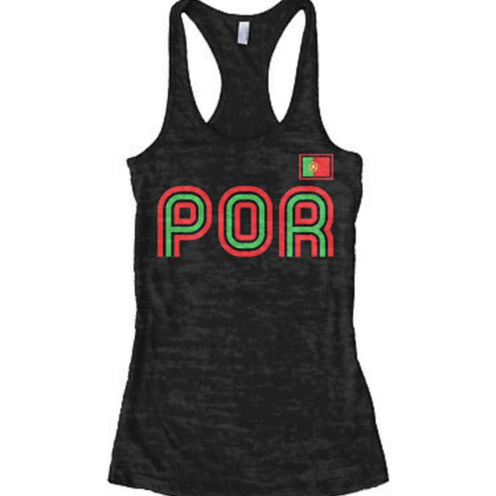 Portugal Women's Burnout Racerback Tank Top Soccer